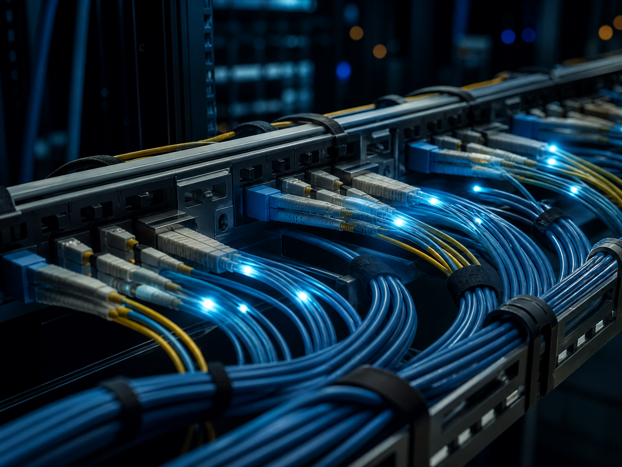 Dense fiber optic cable infrastructure in a data center